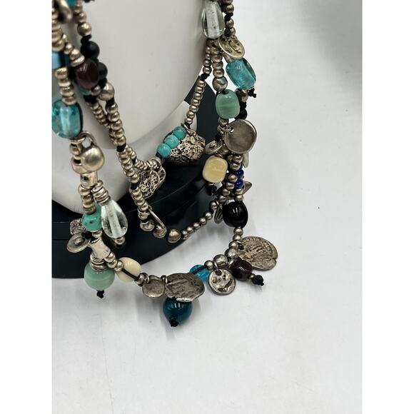 Uno de 50 Long Turquoise w/ Sea Charms "Ocean" Beaded Long Layered Necklace - Picture 7 of 12
